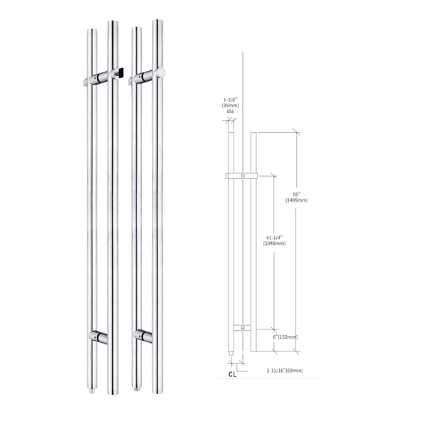 59'' Locking Ladder Pulls ART.No.LLP-001-35