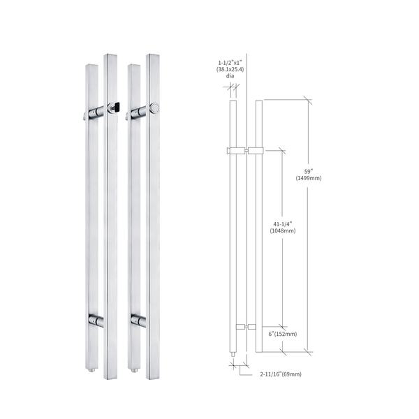 59'' Locking Ladder Squrar Pulls ART.No.LLP 059SQSS